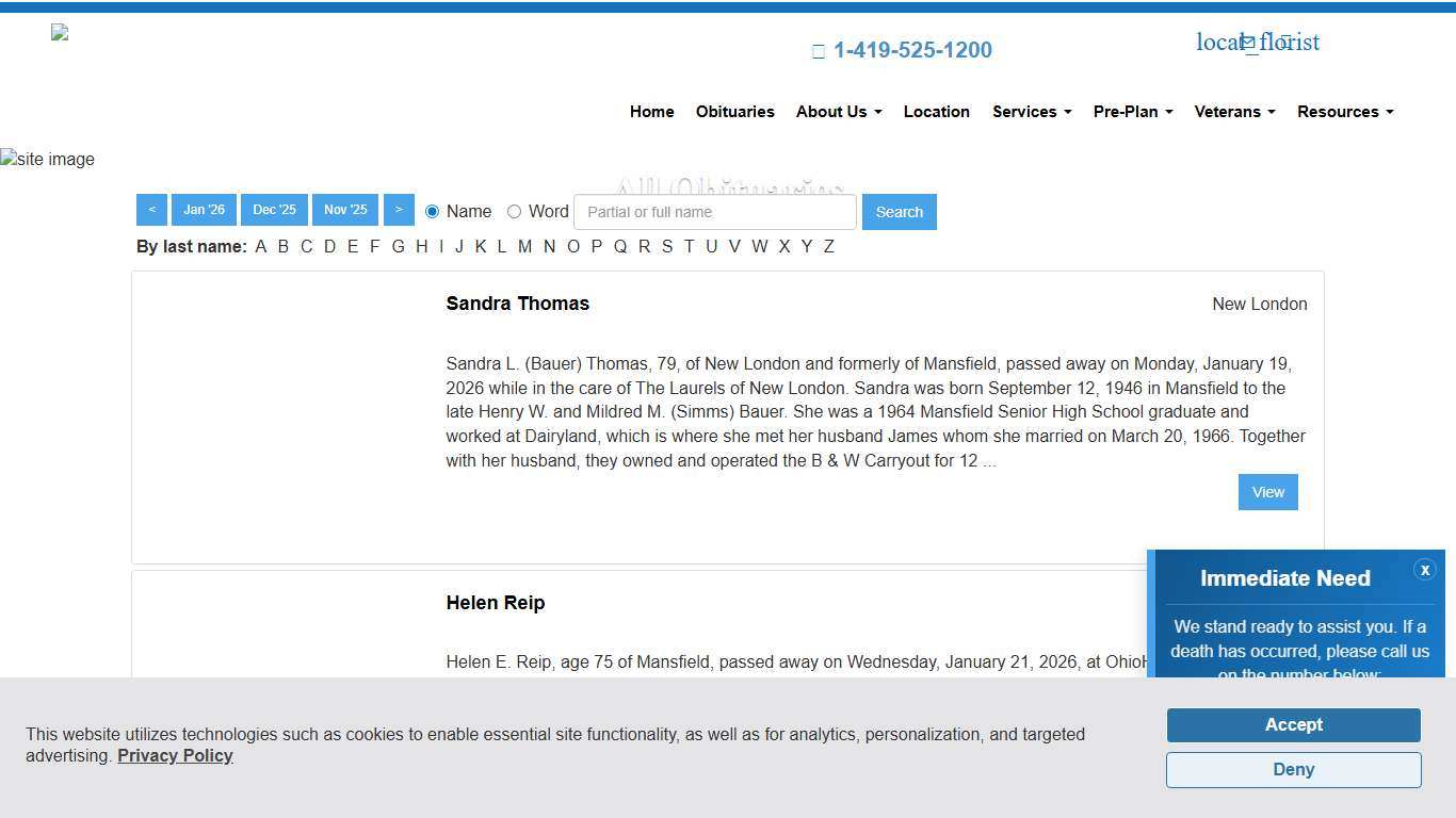 All Obituaries Werner-Gompf Funeral Services, ltd. Mansfield, OH